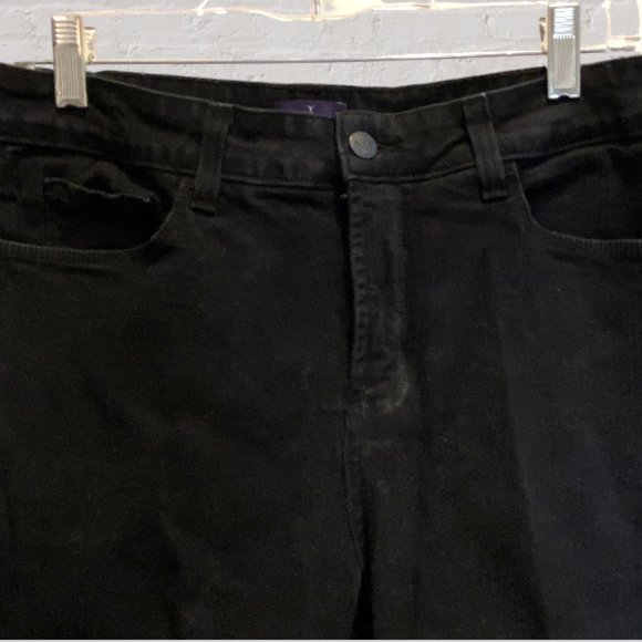 NYDJ -- Jeans, Black Straight Cut, Rhinestone Detail on Back Pockets - Picture 4 of 13